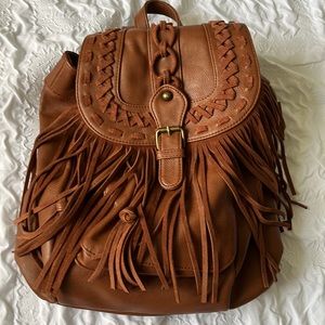 NWT Faux Leather Brown Bag